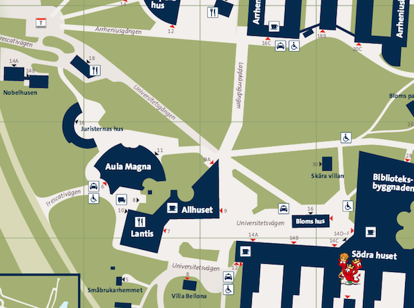 Map over Stockholm University